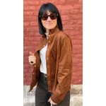 Surchemise Femme en Suédine Camel – Col Victorien & Boutons Pression – Tailles S, M, L | Sweet November