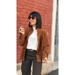 Surchemise Femme en Suédine Camel – Col Victorien & Boutons Pression – Tailles S, M, L | Sweet November