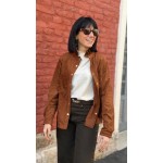 Surchemise Femme en Suédine Camel – Col Victorien & Boutons Pression – Tailles S, M, L | Sweet November