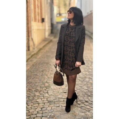 Robe Pull Léopard Femme – Taille Unique 36 à 42 – Collection Sweet November