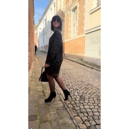 Robe Pull Léopard Femme – Taille Unique 36 à 42 – Collection Sweet November