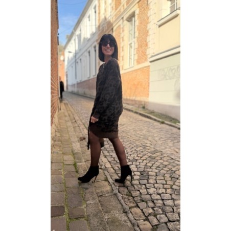 Robe Pull Léopard Femme – Taille Unique 36 à 42 – Collection Sweet November