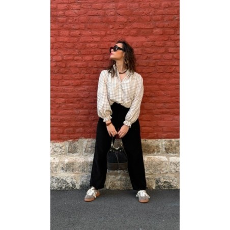 Chemise Femme à Carreaux Blanc et Noir – Du XS au L | Sweet November