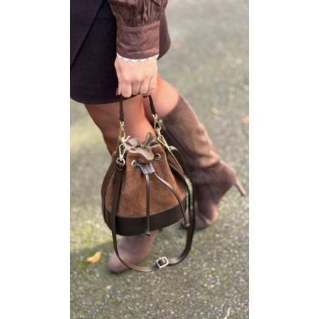 Sac en cuir et daim – fabrication italienne | Melle Jeanne
