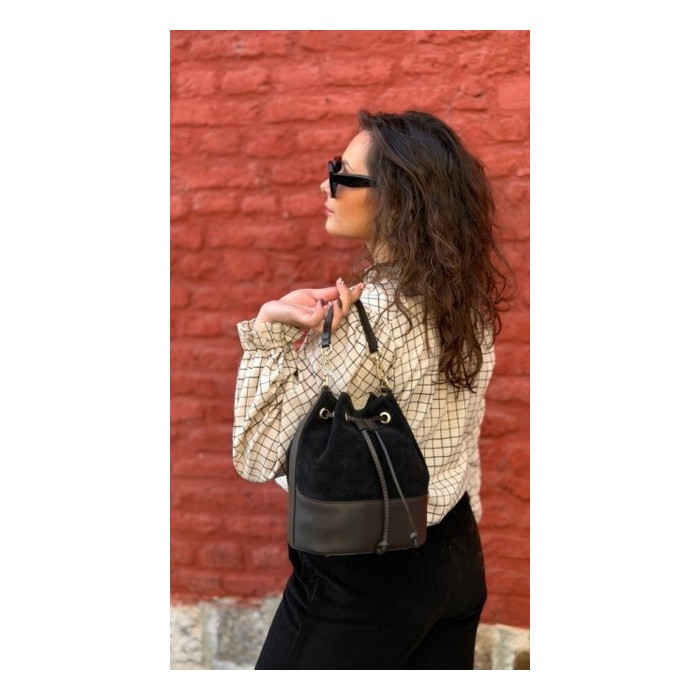 Sac en cuir et daim – fabrication italienne | Melle Jeanne