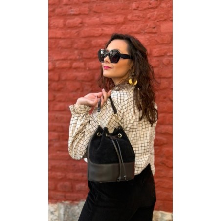 Sac en cuir et daim – fabrication italienne | Melle Jeanne