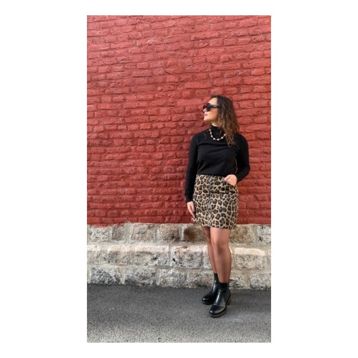 Jupe léopard femme zippée – Melle Jeanne