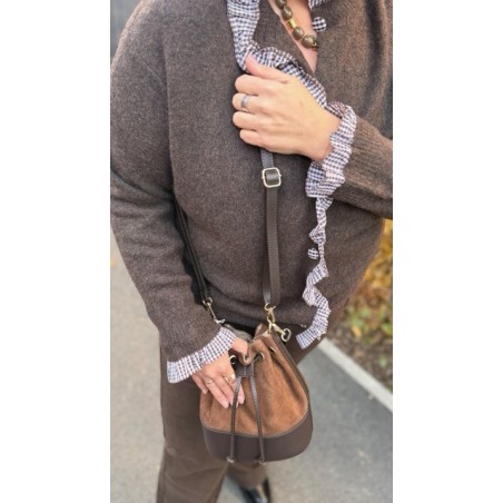 Pull Style Plus avec Volants et Boutonnières Vichy – Taille Unique 44 à 50