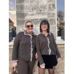 Pull Style Plus avec Volants et Boutonnières Vichy – Taille Unique 44 à 50