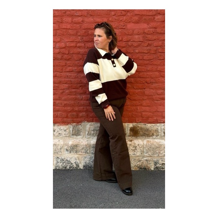 Jean large marron taille haute – Style Plus | Confort & style