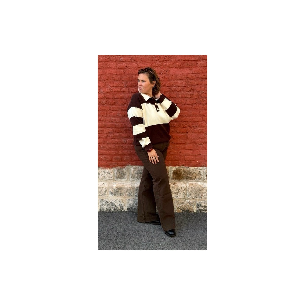 Jean large marron taille haute – Style Plus | Confort & style