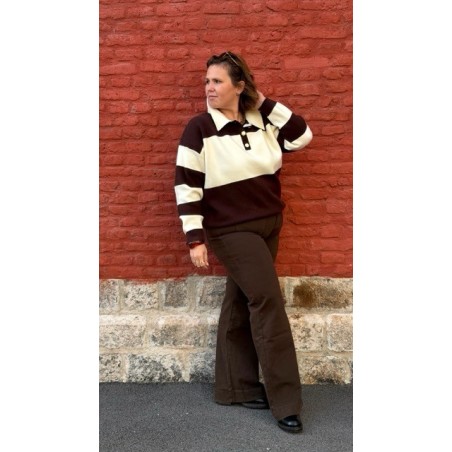 Jean large marron taille haute – Style Plus | Confort & style