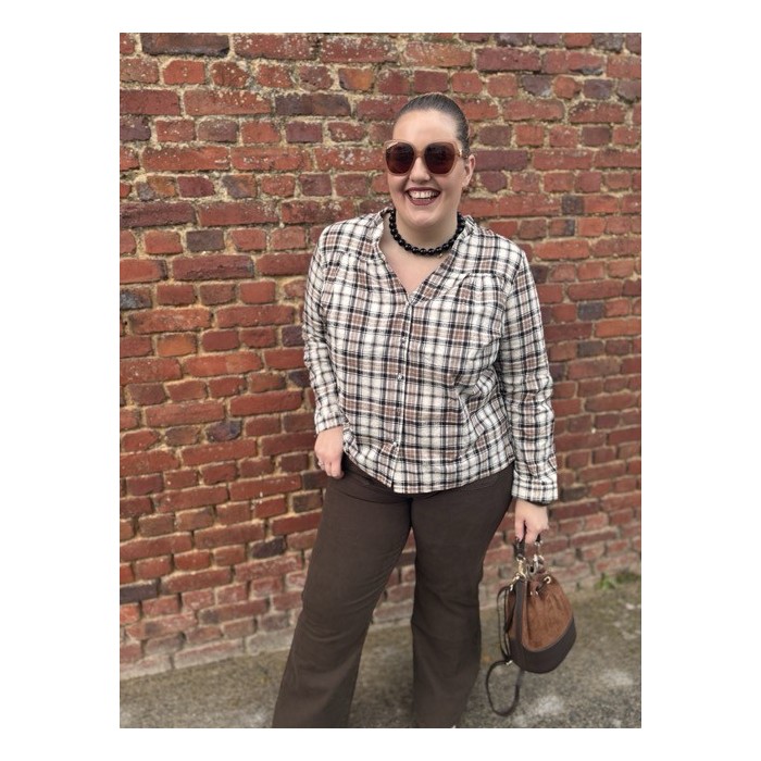 Blouse à carreaux grandes tailles – Confort & Style | Boutique Melle Jeanne - Style Plus