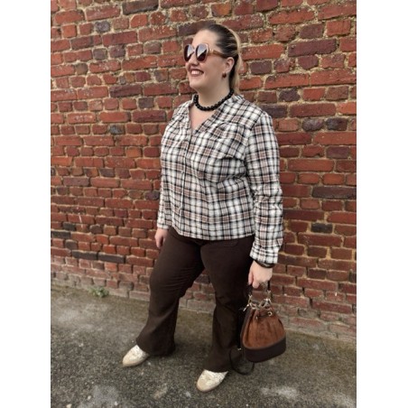 Blouse à carreaux grandes tailles – Confort & Style | Boutique Melle Jeanne - Style Plus