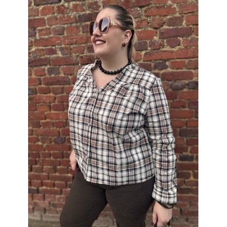 Blouse à carreaux grandes tailles – Confort & Style | Boutique Melle Jeanne - Style Plus