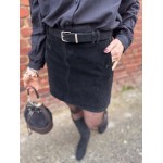Jupe en Suédine Noire avec Ceinture – XS à L