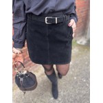 Jupe en Suédine Noire avec Ceinture – XS à L