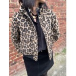 Chemise Noire Fluide Col Volanté Léopard – S/M ou M/L