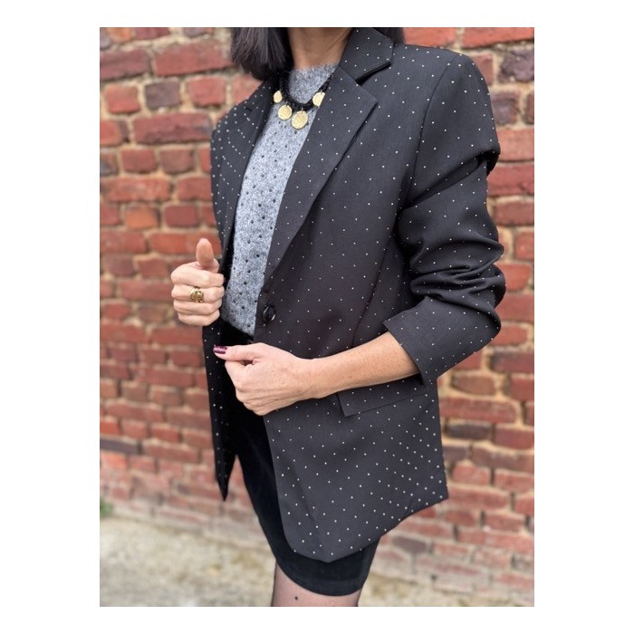 Blazer Noir à Strass – S/M ou M/L