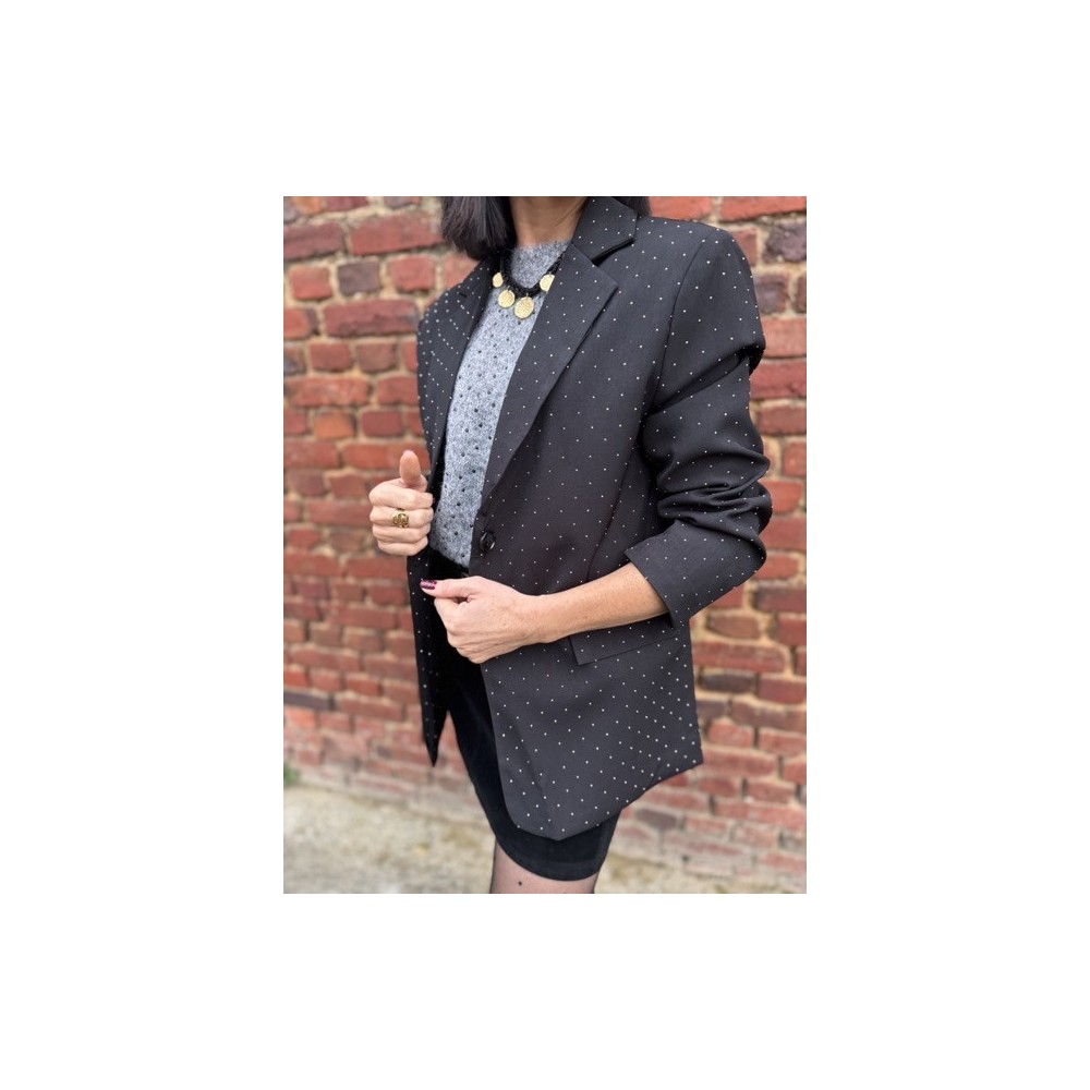Blazer Noir à Strass – S/M ou M/L