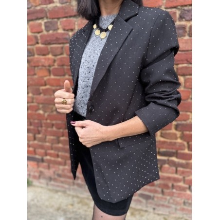 Blazer Noir à Strass – S/M ou M/L