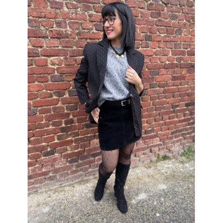 Blazer Noir à Strass – S/M ou M/L