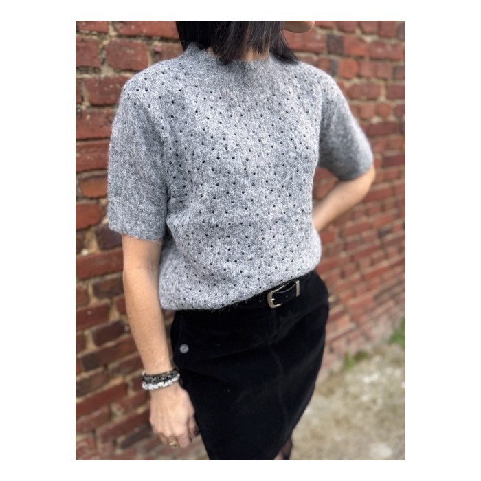 Pull Sans Manches à Strass – Écru ou Gris – S/M ou M/L