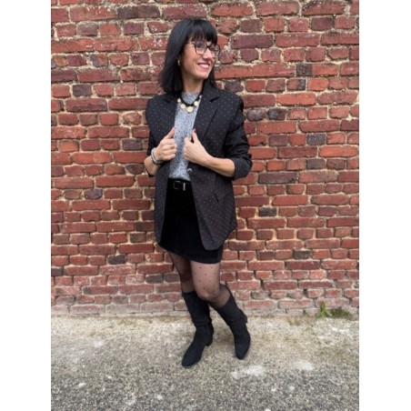 Pull Sans Manches à Strass – Écru ou Gris – S/M ou M/L