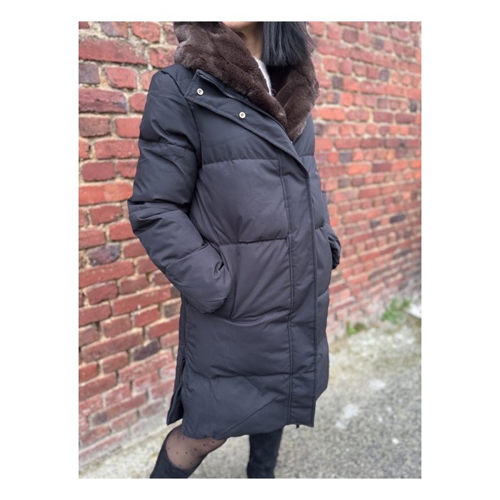 Doudoune mi-longue chaude avec fourrure amovible – XS au XXL