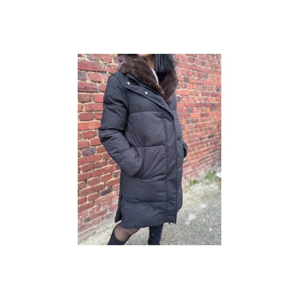 Doudoune mi-longue chaude avec fourrure amovible – XS au XXL