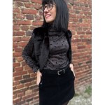 Sous-Pull Fin Gris à Pois Noirs – S/M/L