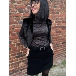 Sous-Pull Fin Gris à Pois Noirs – S/M/L