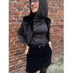 Sous-Pull Fin Gris à Pois Noirs – S/M/L