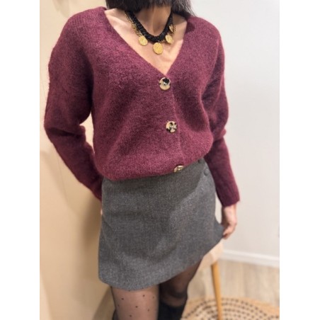 Le gilet col V douillet bordeaux est une pièce confortable et tendance pour la mi-saison ou l’hiver. Sa matière douce et agréabl