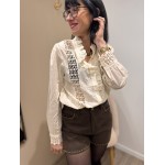 Blouse Écrue avec Devant en Dentelle – XS à L
