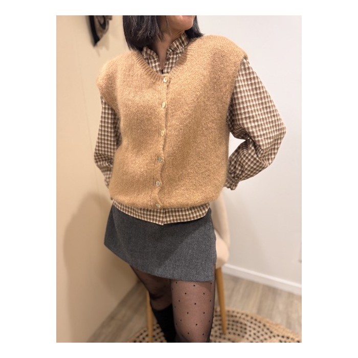 Gilet camel sans manche