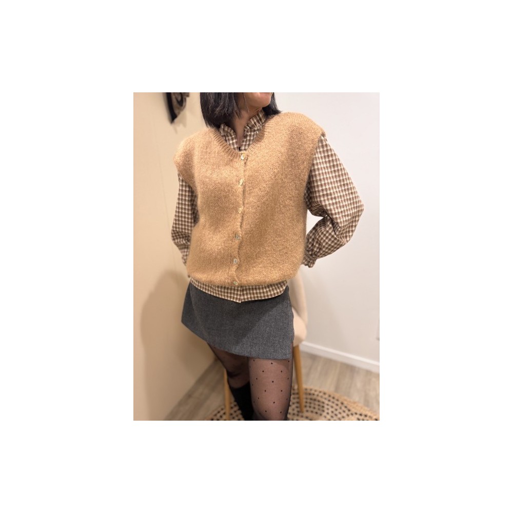 Gilet camel sans manche