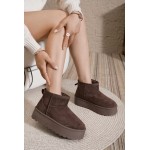 Boots Fourrées Chocolat – Suédine & Semelle Plateforme | Boutique Melle Jeanne