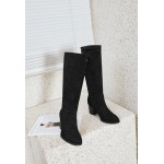 Bottes Suédine Noires – Talon Bloc Élégant | Boutique Melle Jeanne