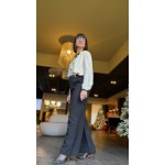 Pantalon chic noir festif à boutons dorés | Melle Jeanne