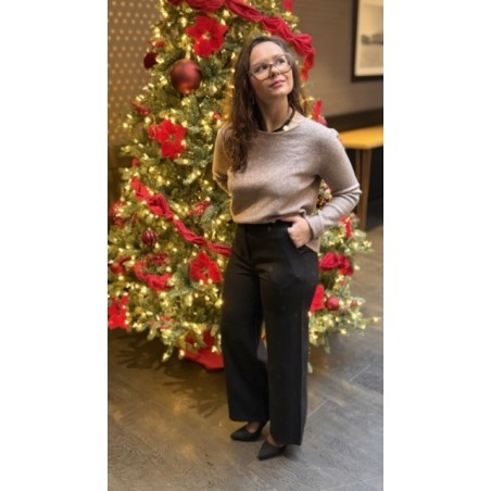 Pull ouvert dans le dos avec nœuds – Taupe, Gris ou Noir | Melle Jeanne