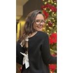 Pull ouvert dans le dos avec nœuds – Taupe, Gris ou Noir | Melle Jeanne