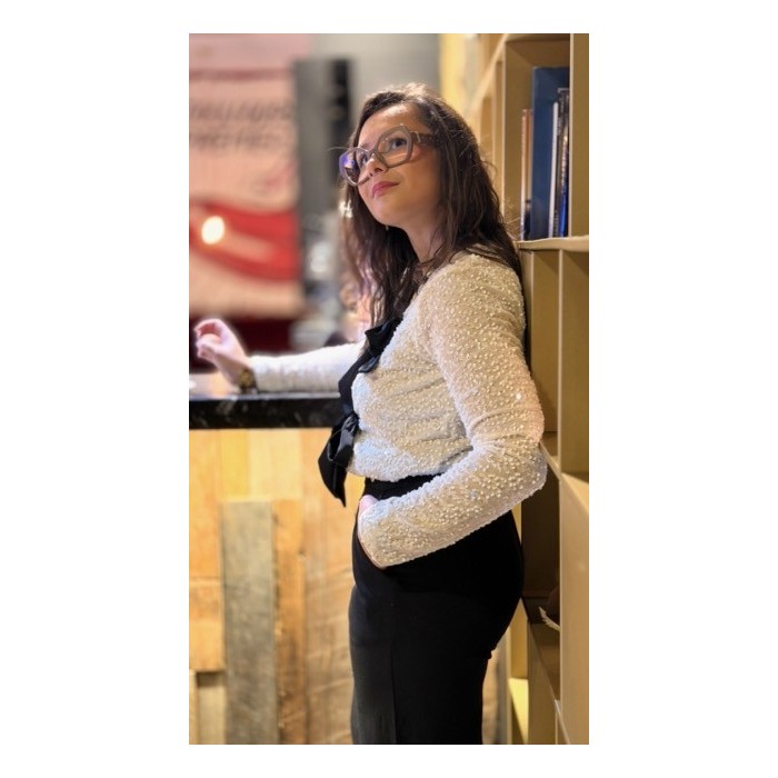 Pull à sequins avec nœud velours – Noir ou Blanc | Melle Jeanne