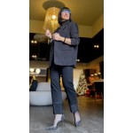 Jean noir droit à revers strass | Melle Jeanne