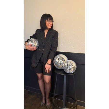Veste de tailleur noire ornée de strass | Melle Jeanne