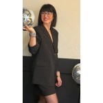 Veste de tailleur noire ornée de strass | Melle Jeanne