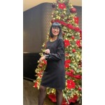 Robe noire manches longues à paillettes et nœuds velours | Melle Jeanne