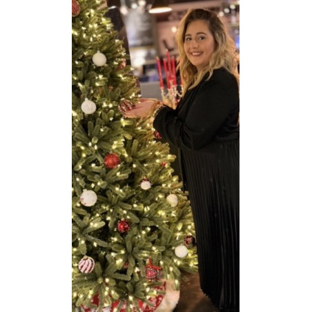 Cette robe Style Plus combine sophistication et confort grâce à son haut façon veste de tailleur et son bas fluide plissé. Le ha