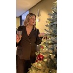 Cette robe Style Plus combine sophistication et confort grâce à son haut façon veste de tailleur et son bas fluide plissé. Le ha