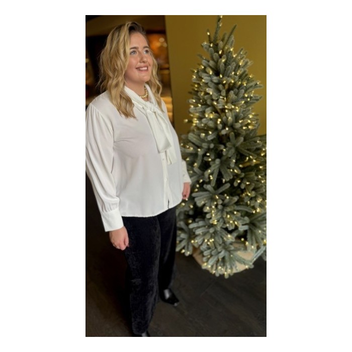 Chemise col lavallière noire ou blanche | Melle Jeanne